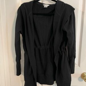 Jockey Black Cardigan Sweater Open Front Knit